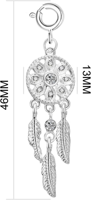 Dream Catcher Charm Created with Zircondia® Crystals