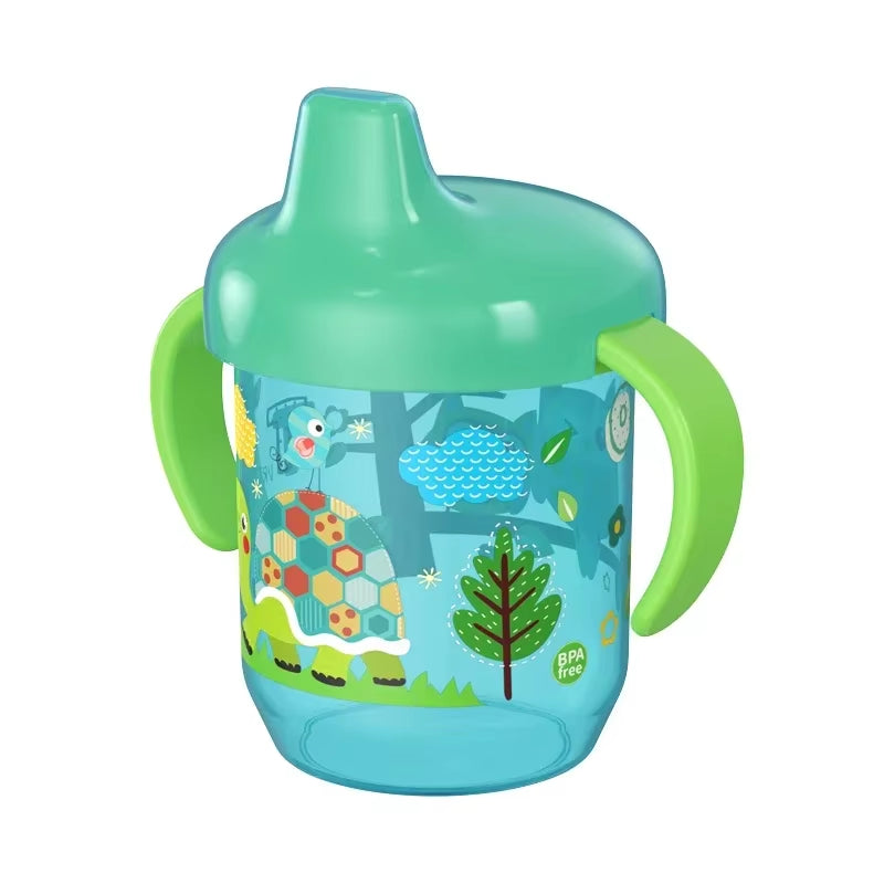 Cute Baby Feeding Cup with Straw BPA Free Portable Feeding Bottle Leak Proof with Handle Kids Training Baby Sippy Copos