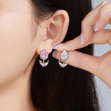 Atmosphere Retro Simple Sweet Tulip Flower Stud Earrings