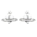 Saturn Planet Stud Earrings for Women Girl Heart Earrings