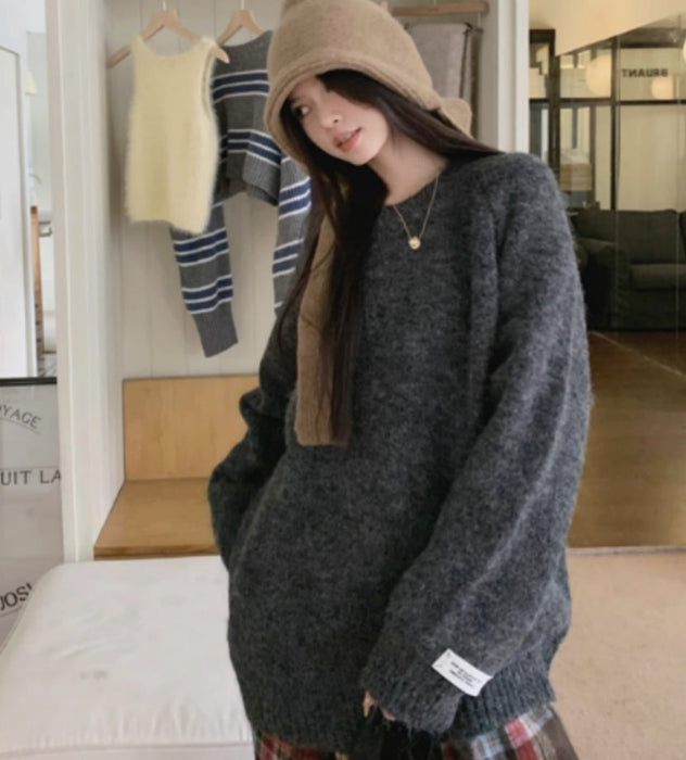 Autumn And Winter Leisure Plaid Wide-leg Trousers