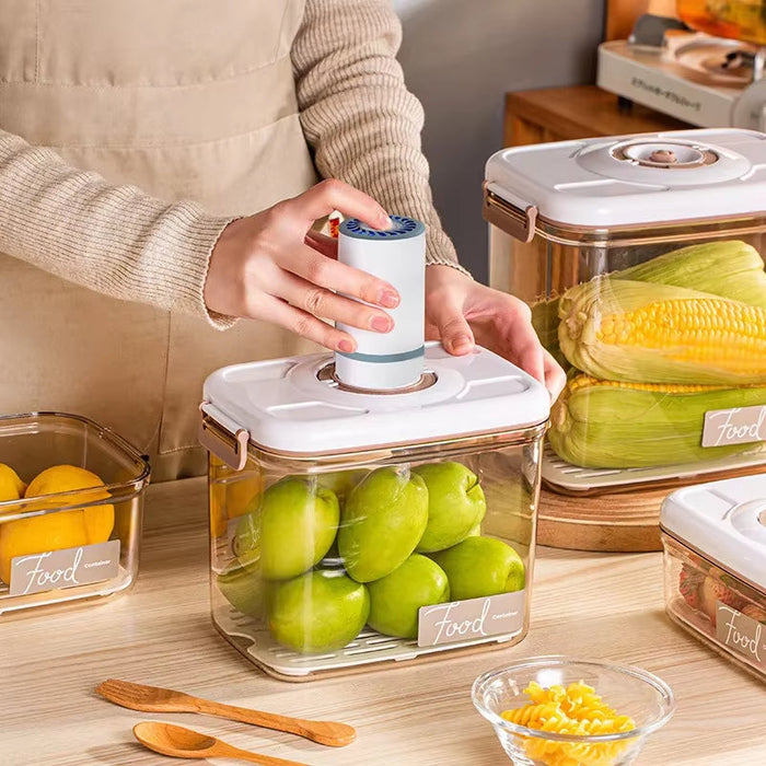 Vacuum Sealed Canister Household Fresh-Keeping Box Refrigerator Food Storage Containers Drainable Kitchen Organizers Fruit Tank