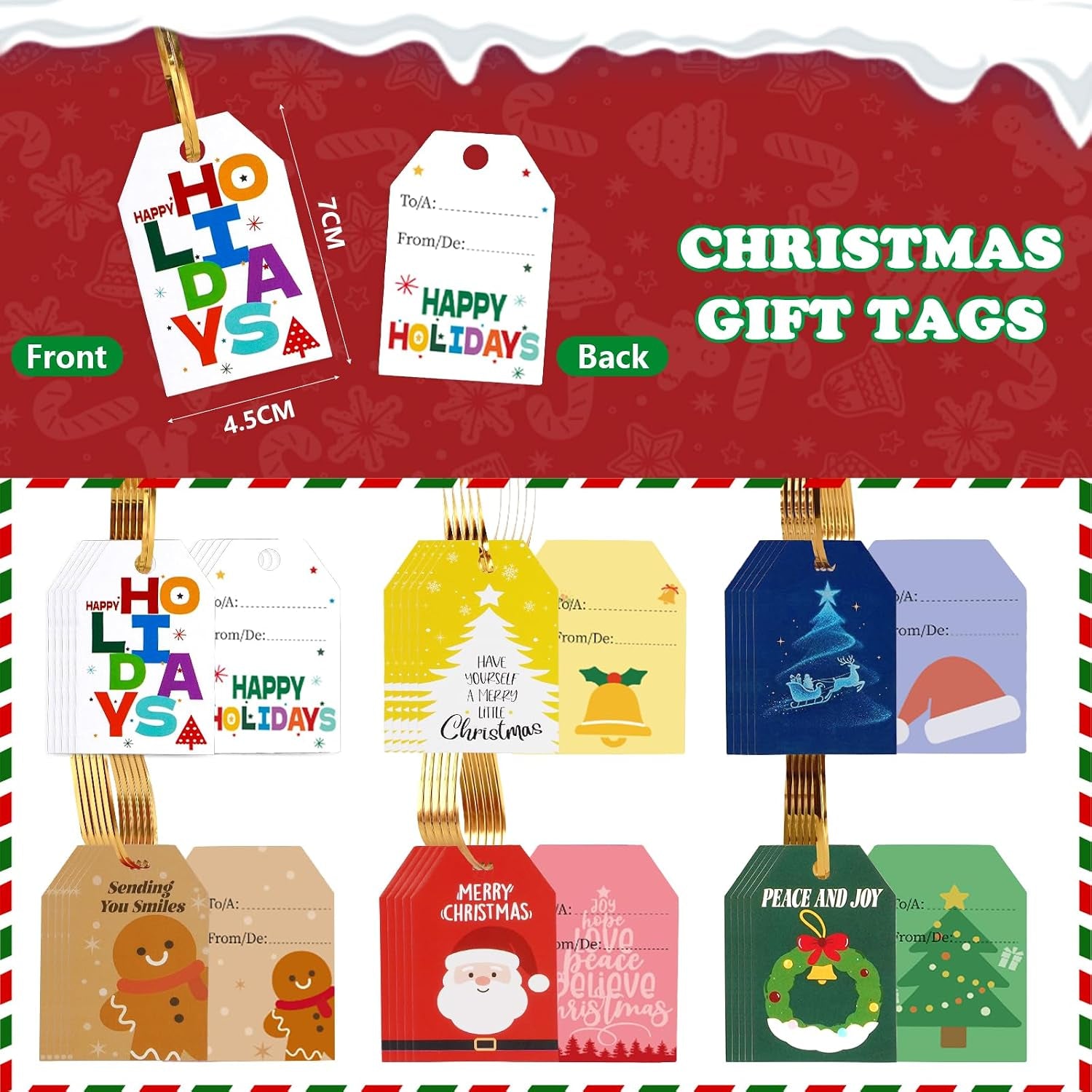 38 PCS Christmas Drawstring Gift Bags - Xmas Wrapping Bags
