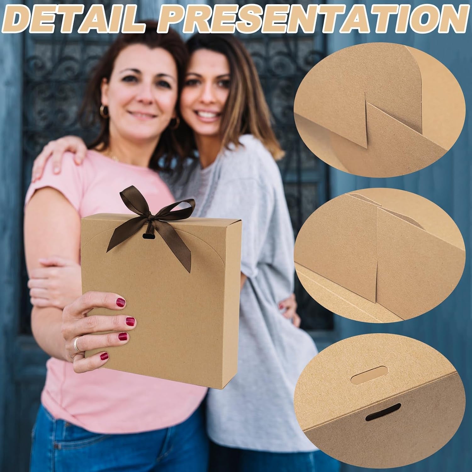10 Pack Gift Boxes with Lids 16X16X5Cm Kraft Cardboard Gift Box Bridesmaid Proposal Box for Wedding Birthday Christmas Party Present