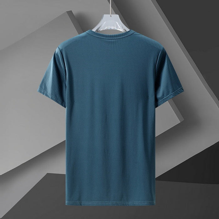 Add Fertilizer To Increase Men's Quick-drying Ice Silk Wild Fat Short-sleeved T-shirt