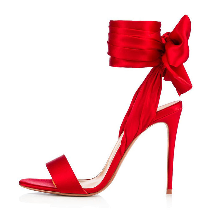 Large Size Sardine Red Strapping Thin High Heels
