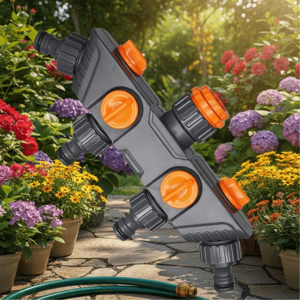 Garden Watering Faucet Four-Way Hose Splitter