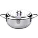 Japanese Style Deep Fryer Stainless Steel with Thermometer and Basket and Lid Kitchen Tempura Fry Pan Deep Fry Kitchenware