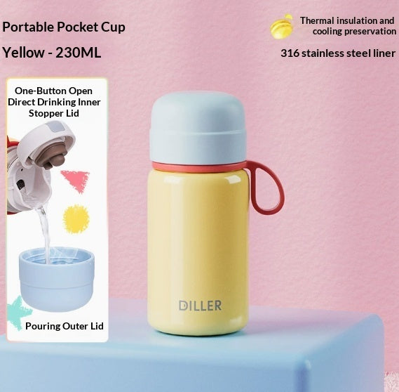 Mini Thermos Pocket Cup Stainless Steel Water Bottle Compact And Portable