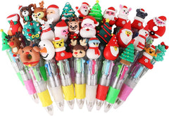 Christmas Multicolour Ballpoint Pens, 30PCS 4 Colours, Xmas Mini Retractable Pens for Kids Novelty Pens for Class Reward Gifts Party Bag Fillers