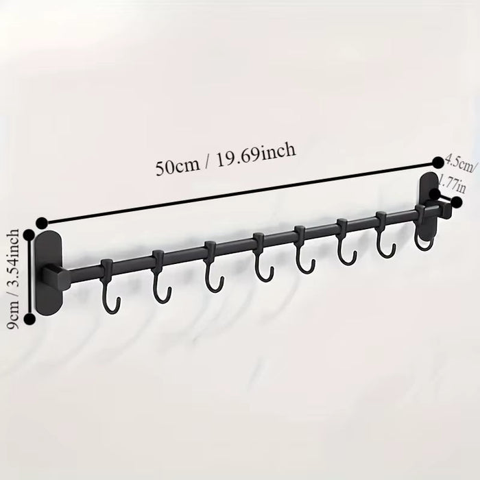 1 Piece Kitchen Facilities Storage Kitchen Pot Cover Knives and Other Kitchen Supplies Wall-Mounted Closet Rack with Hooks