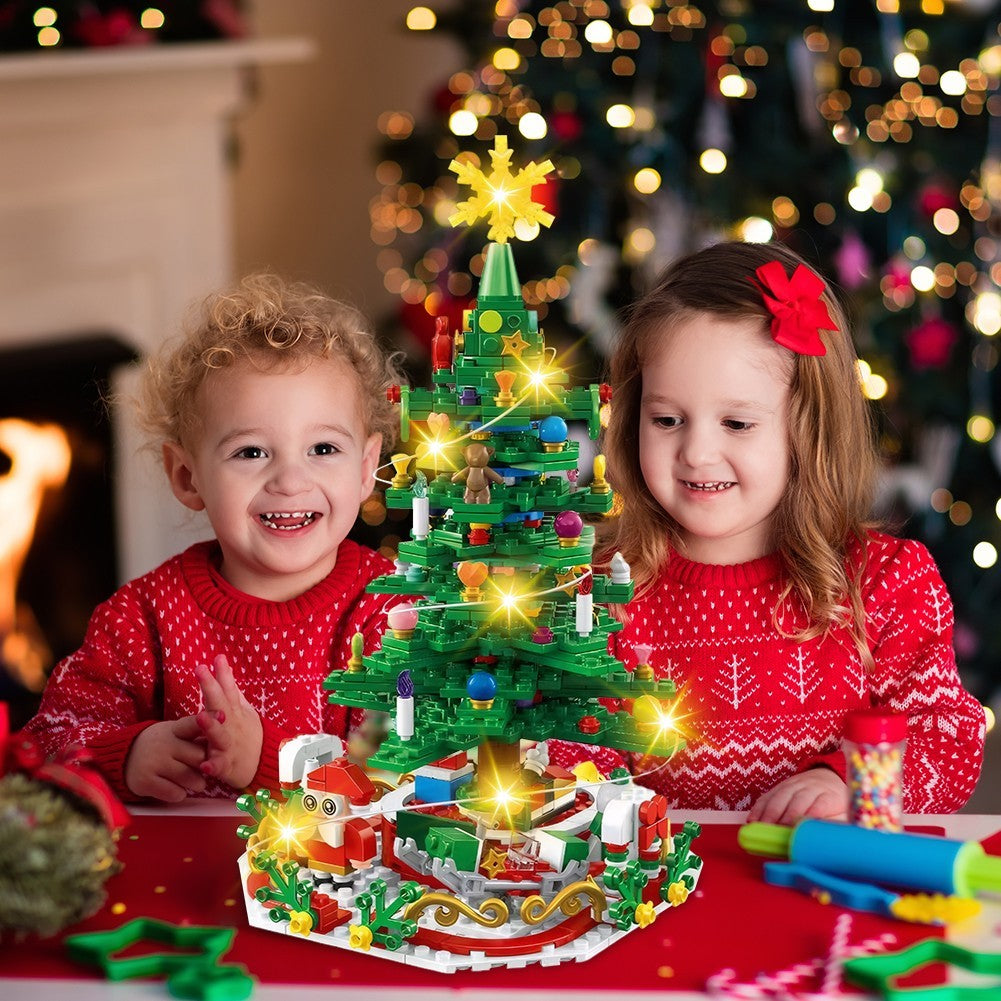 24 Day Kids Toy Christmas Advent Calendar Play Building Blocks with LED Gift Box