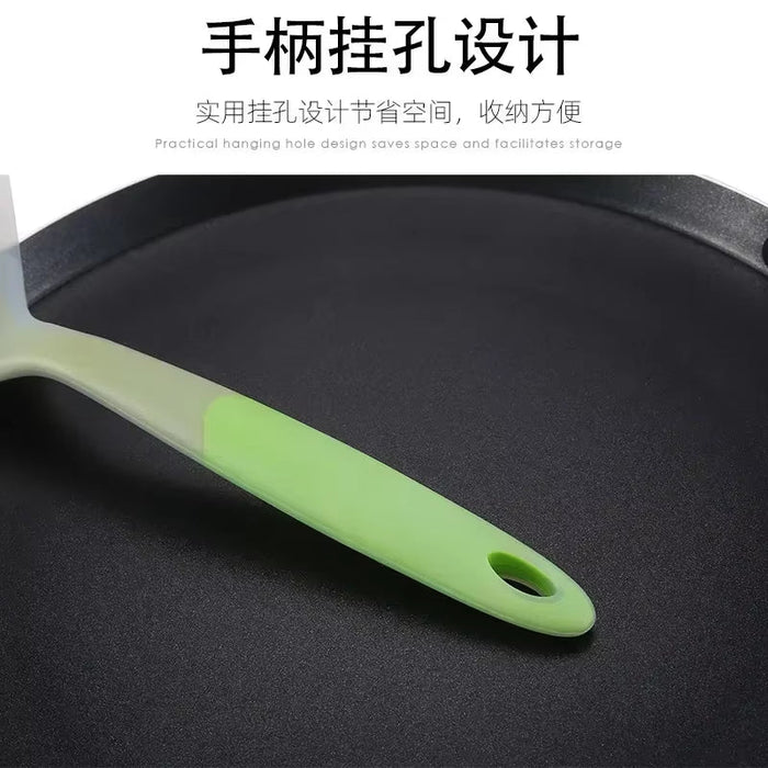 Transparent Two-Color Silicone Wide Mouth Frying Spatula Translucent Jade Cooking Spatula Kitchen Utensils Silicone Spatula