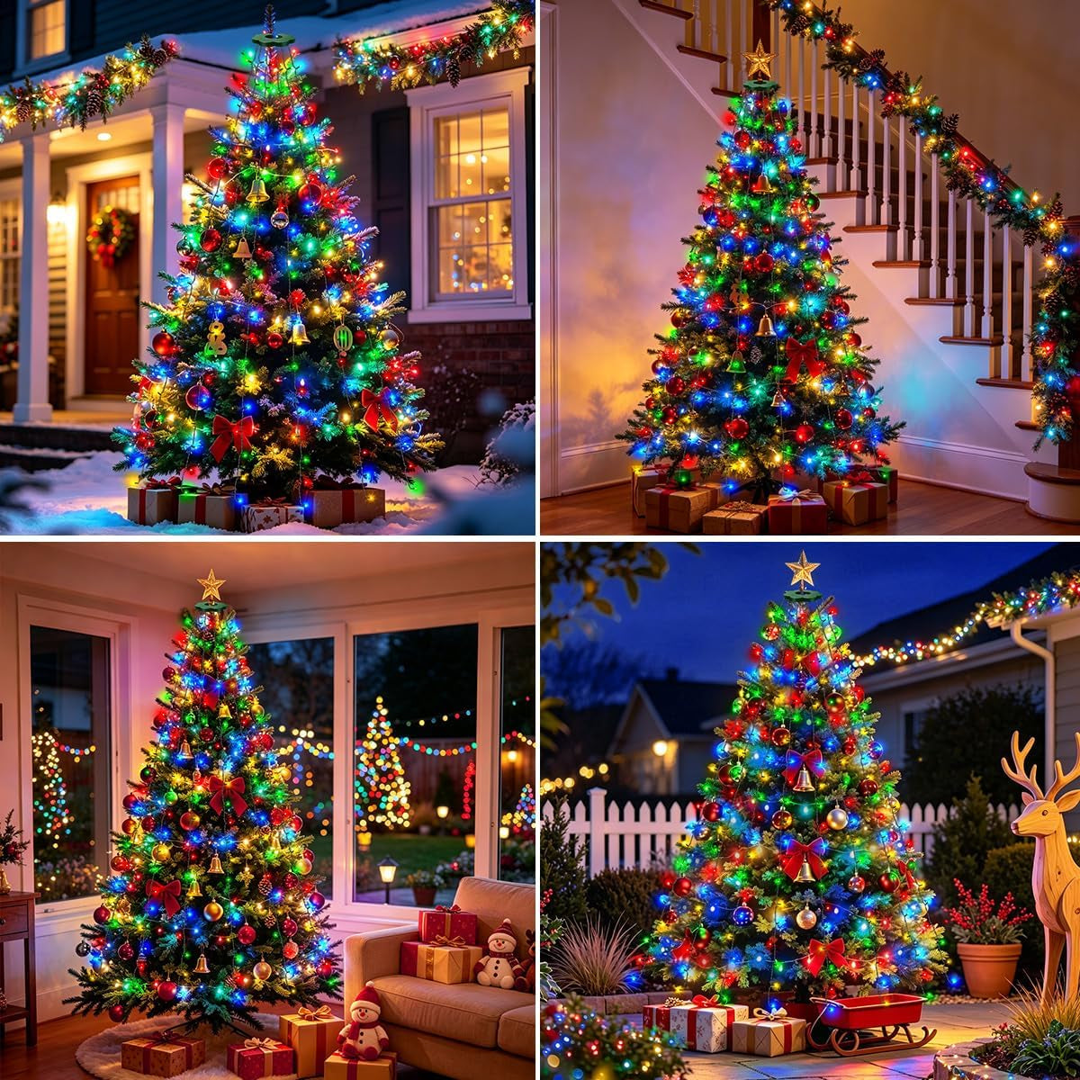 Christmas Tree Lights 2M X 12 Strands, LED Fairy Lights Multicolor