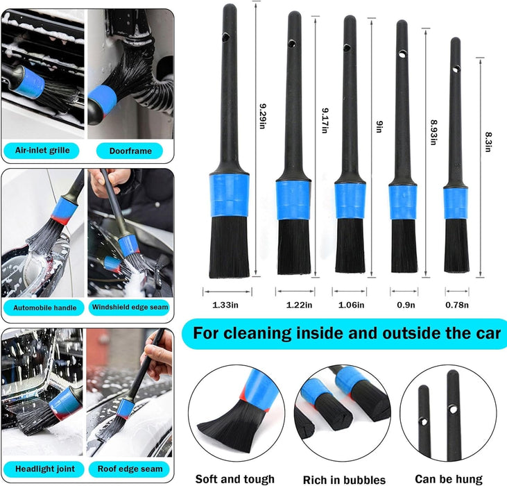 Car Cleaning Kit 24Pcs,Car Detaling Kit,Professional Car Detailing Brush,Car Cleaning Products for Dirty Rim Washing, Interior, Exterior, Leather, Dashboard, Vents