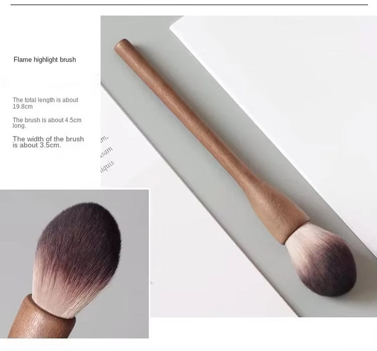 New 1Pcs European Vintage Wood Handle Makeup Brush High Quality Walnut Loose Powder Blush Foundation Contour Brush Super Soft