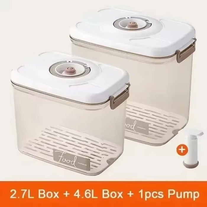 Vacuum Sealed Canister Household Fresh-Keeping Box Refrigerator Food Storage Containers Drainable Kitchen Organizers Fruit Tank