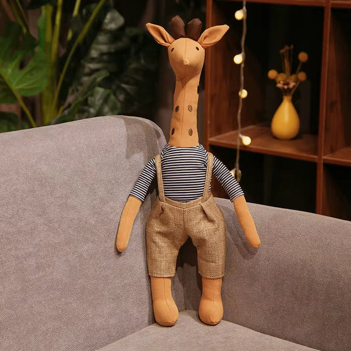 INS Kawaii Animal Baby Bedroom Accompanying Dolls Cute Giraffe Plush Toys for Children Stuffed Alpaca Doll for Kids Comfort Toys