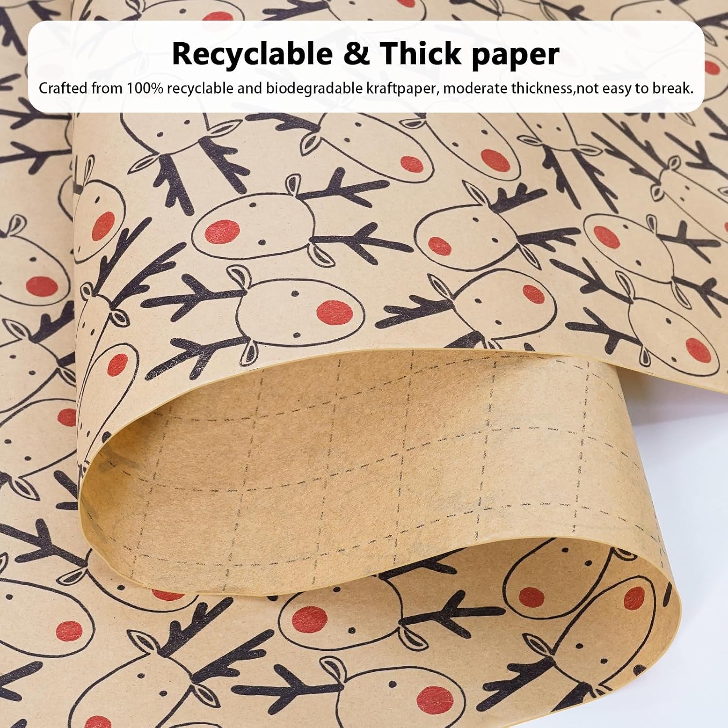 3 X 5M Christmas Wrapping Paper, 60Cm Wide X 5M Length Recyclable