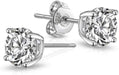 Sterling Silver 5Mm round Earrings Created with Zircondia® Crystals