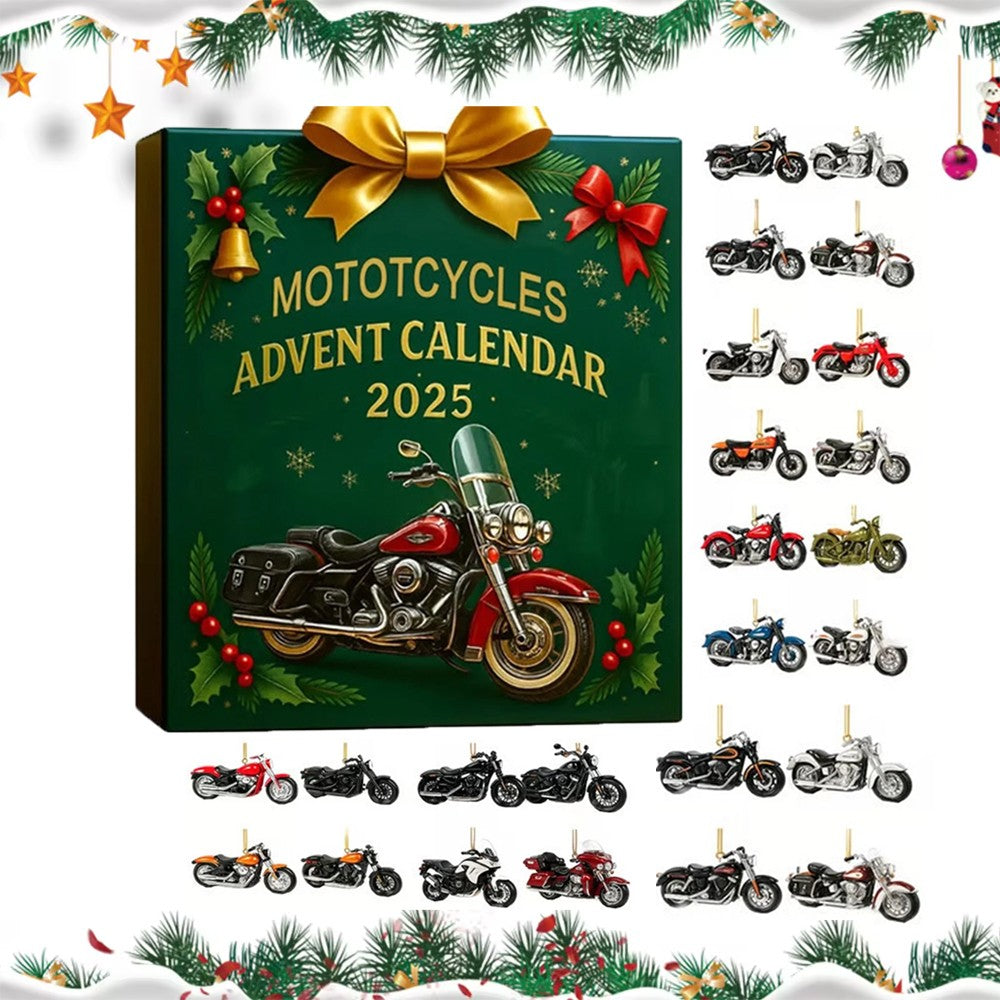 Motorcycle Theme Advent Blind Collectible Calendar 2025 Countdown Sets 24 Hangs