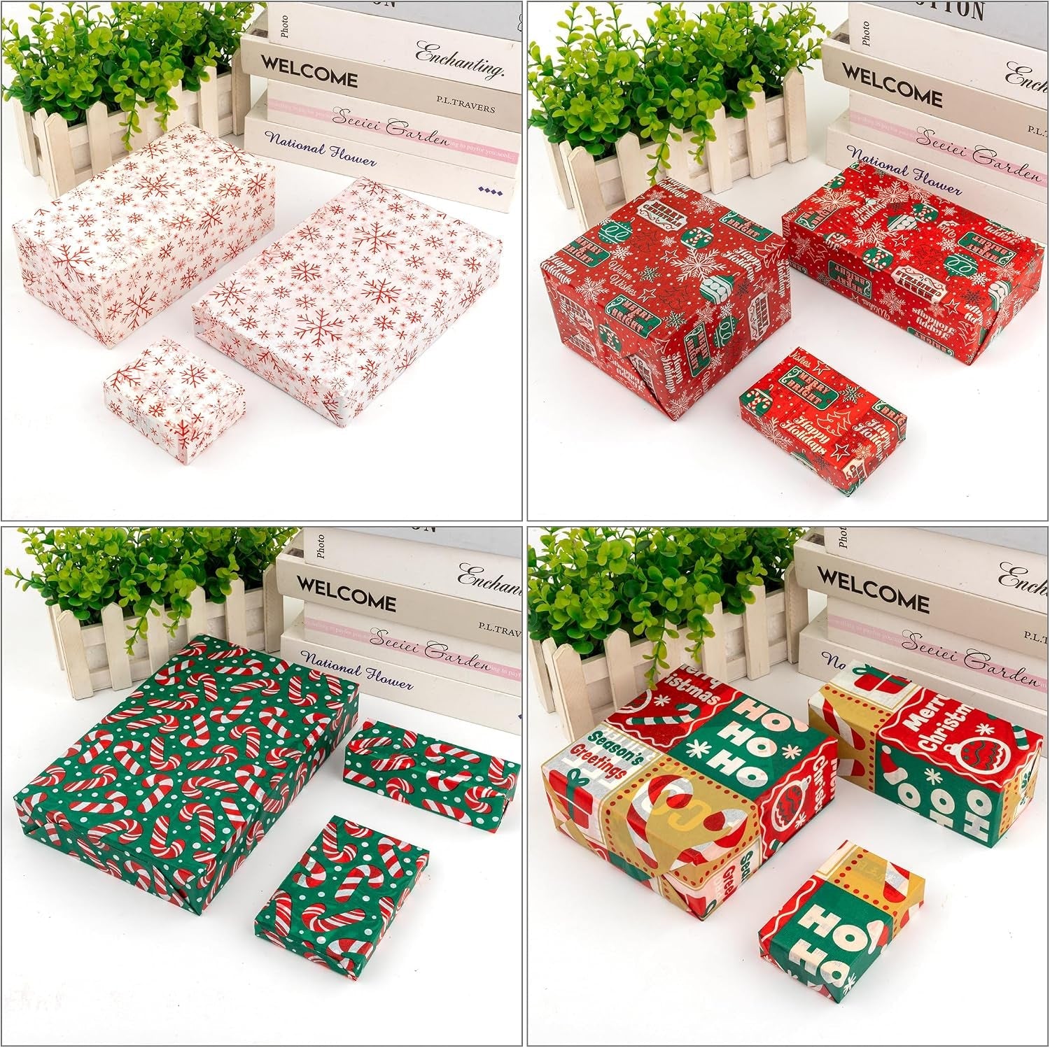 Christmas Tissue Paper - 24 Large Sheets 20X27.5 Inch (50X70Cm), Xmas Tissue Paper for Wrapping Gifts & Packaging