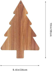 Wooden Christmas Tree Chopping Board, 38X24X1.3Cm Christmas Tree Shaped Cheese Board, Multi-Functional Food Serving Tray Cutting Boards, Kitchen C-Hristmas Decoration for Cheese Sushi Bread