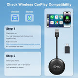 Wireless Carplay with HDMI Multimedia, Carplay Wireless for Factory Wired Carplay to Wireless, Car TV Mate Converter for Fire/Google TV Sticks Multimedia Devices Mirroring, for Iphone Ios 11+