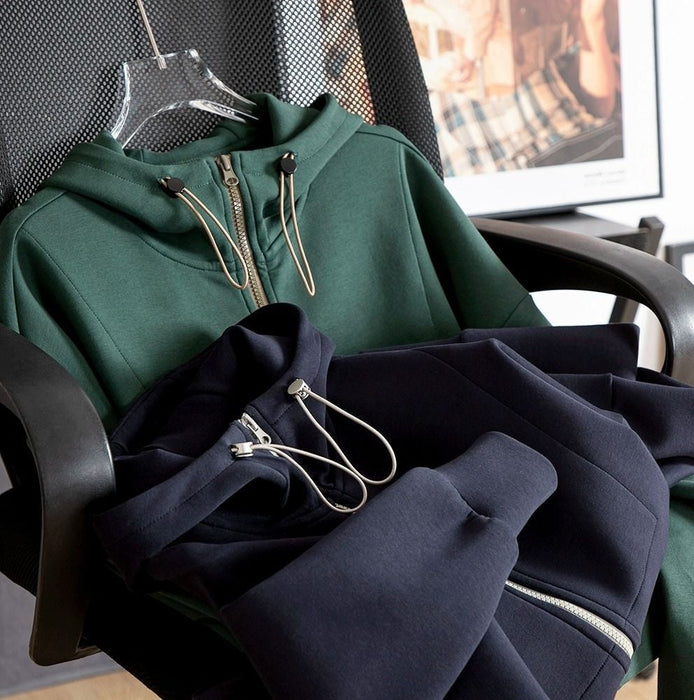 Autumn High-grade Sweater Hooded Drawstring Loose All-matching Cardigan Coat