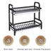 Dishes Storage Rack Stainless Steel Dish Rack Stainless Steel Kitchen Dish Rack with Utensil Storage Hook Waterproof for Bowls
