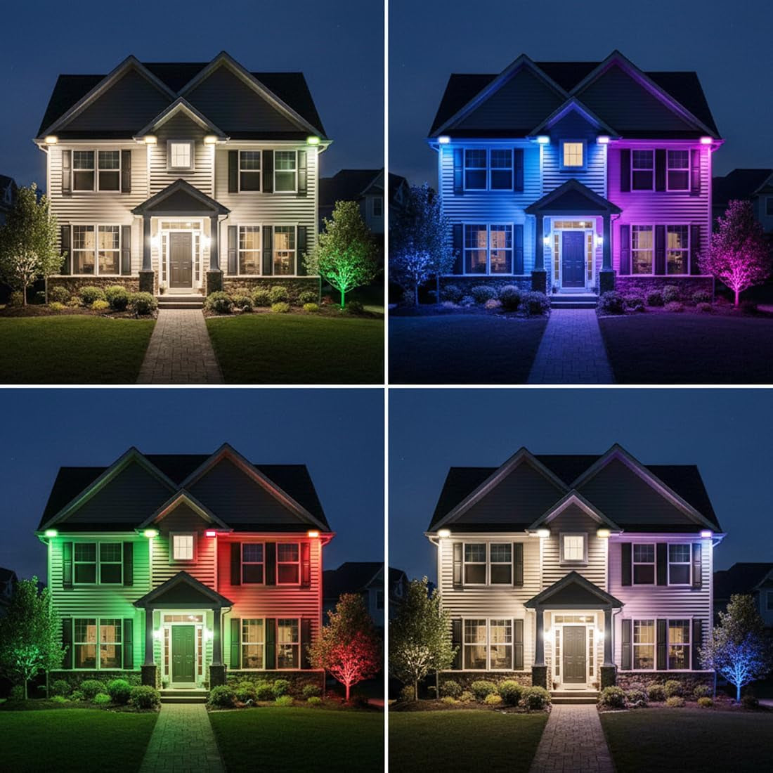 LED Floodlight Outdoor 800W, Smart RGB Flood Lights with APP Equivalent 8000LM, Colour Chaging - Warm White - Timing - Scene - IP66, UK 3-Plug, 2 Pack