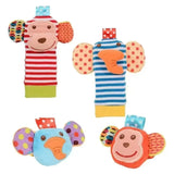 0-12 Months Baby Rattles Toys Animal Socks Wrist Strap +Rattle Baby Foot Socks Bug Wrist Strap Toddler Socks Pacifier Toys