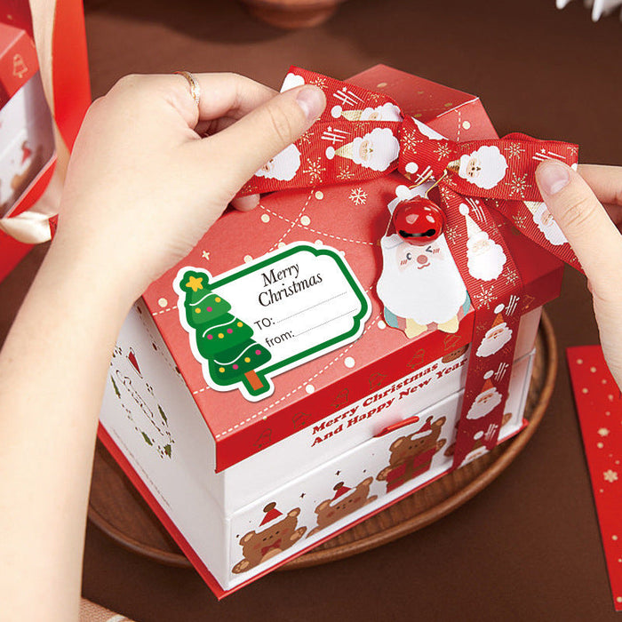 50 Stickers Christmas Warm Paste Paper Gift Box Packaging Sealing Paste