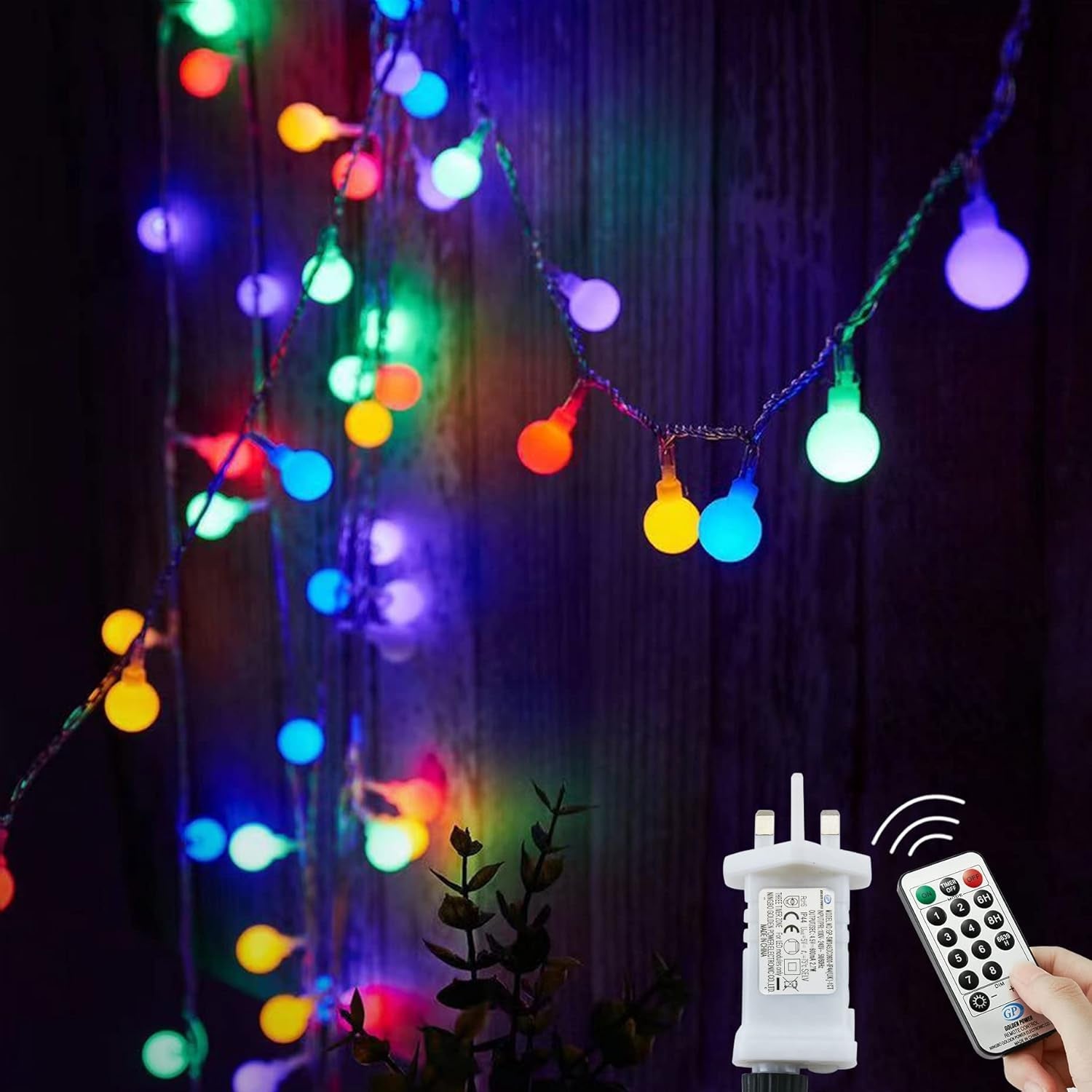 Fairy Lights Plug in 120 Leds, 12M/39Ft Globe String Lights Mains Powered