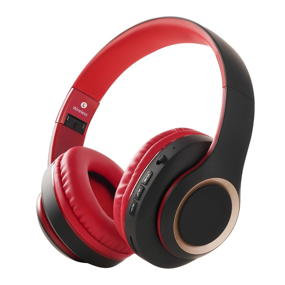 Foldable Bluetooth Headset With Large Earcups Card Slot And Long Battery Life