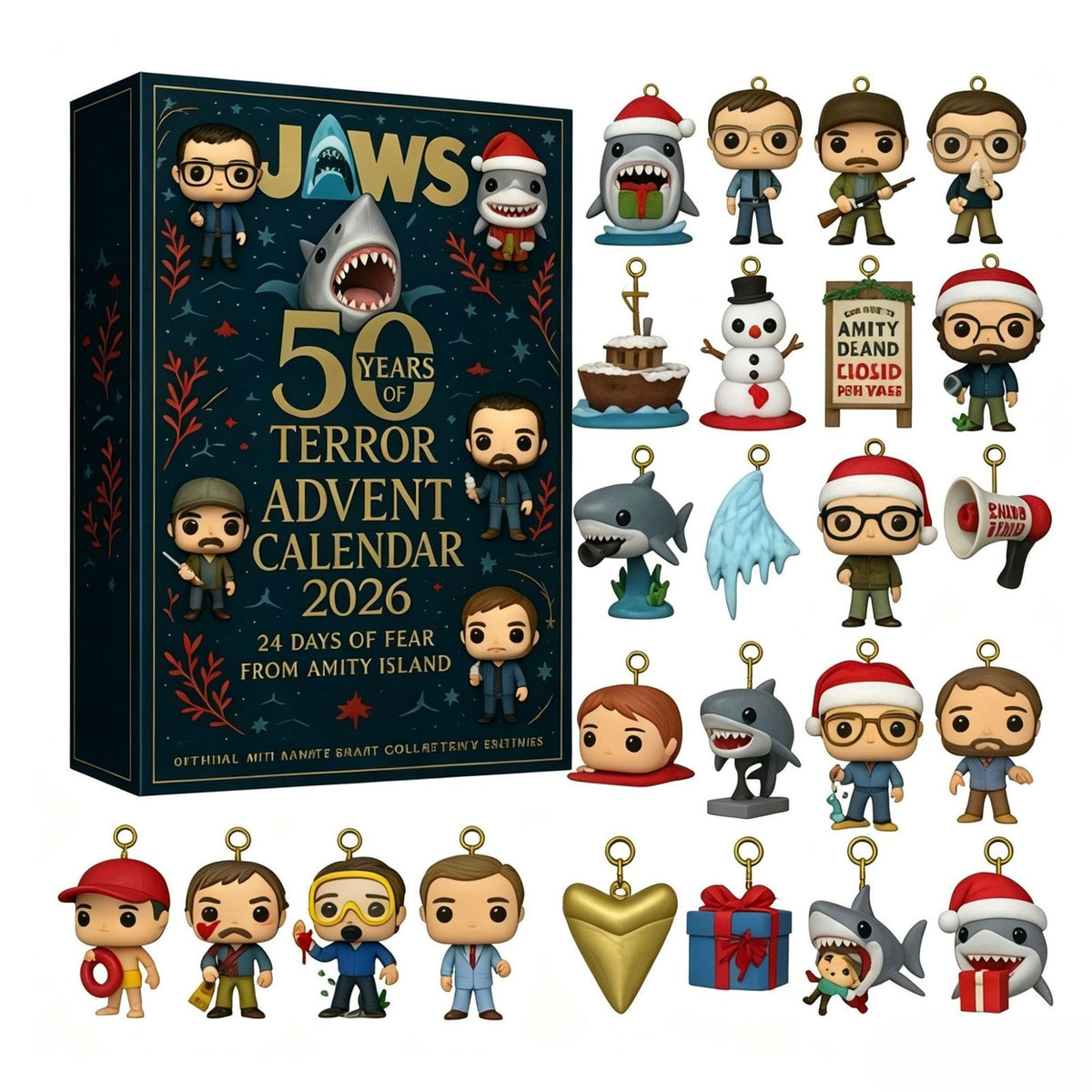 2026 Jaws Advent Calendar Christmas Countdown Blind Box Acrylic Pendant Holiday