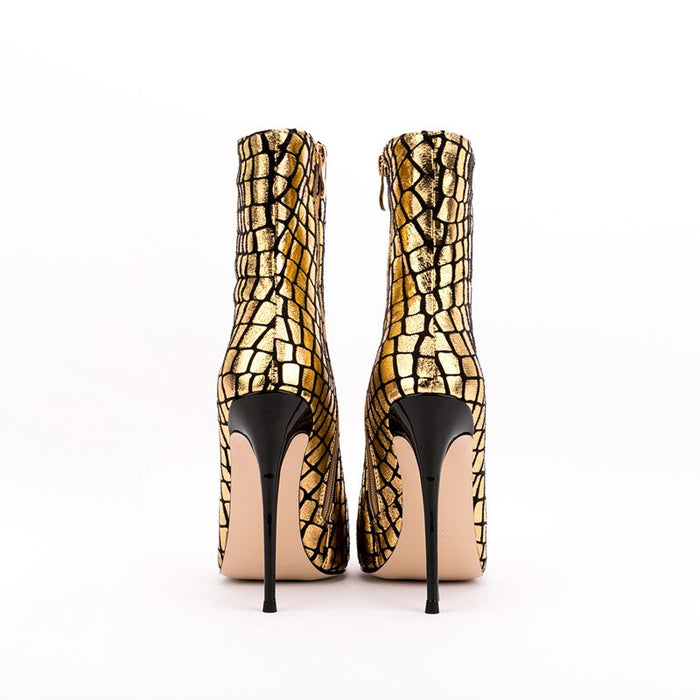 Pointed Toe Super High Heel Ankle Boots