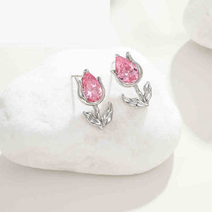 Atmosphere Retro Simple Sweet Tulip Flower Stud Earrings