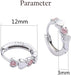 Double Love Heart Cubic Zirconia Sleeper Small Hoop Earrings for Women Teen Girls Sterling Silver Cartilage Tiny Cute Huggie Hoops Hypoallergenic for Sensitive Ear Pink CZ