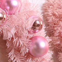 Traditional Christmas Wreath Pink Glamour - 50Cm /20" Large Artificial Floral Front Door Decoration - Festive Hanging Xmas Ornament Garland Style 2