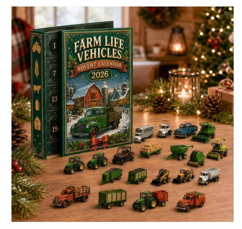 Farm Life Vehicles Advent Calendar 2026,24-Day 2D Acrylic Agricultural Machines