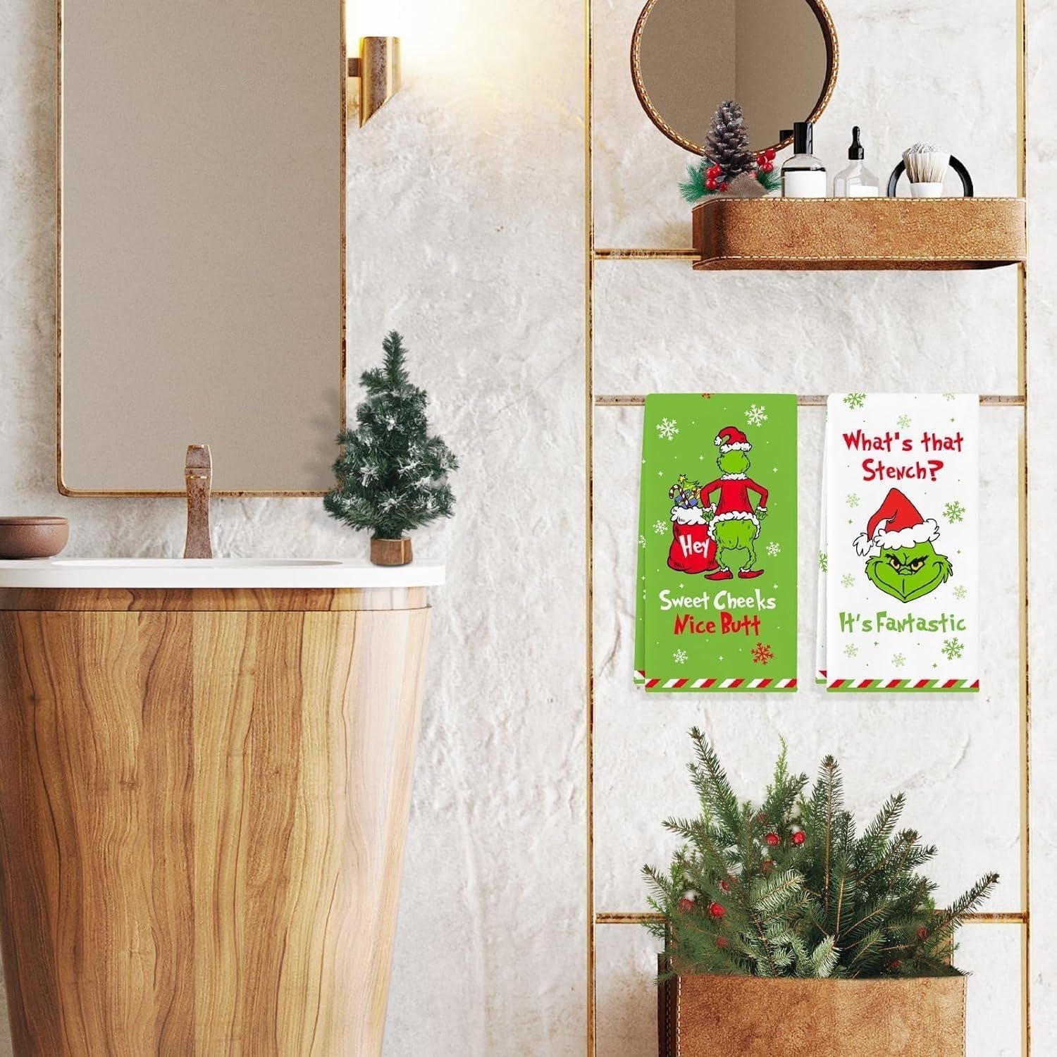 Christmas Hand Towels Decorations, Decorative Christmas Kitchen Towels Dish Towels Decorations, Drying Towels Set Gift for Bathroom