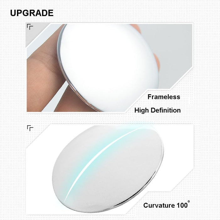 Blind Spot Mirrors, round Frameless 360° Rotate Sway Adjustable HD Glass Convex Mirror Maximize Rearview Universal for Car SUV Trucks Traffic Safety - Pack 2