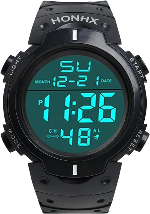 Mens Digital Watches with LED Backlight Alarm Date Week Stopwatch Military Wrist Watch for Men Black Digital Referee Watch Soccer Game Timer Match Sport Watch Birthday Gift for Boys Teens