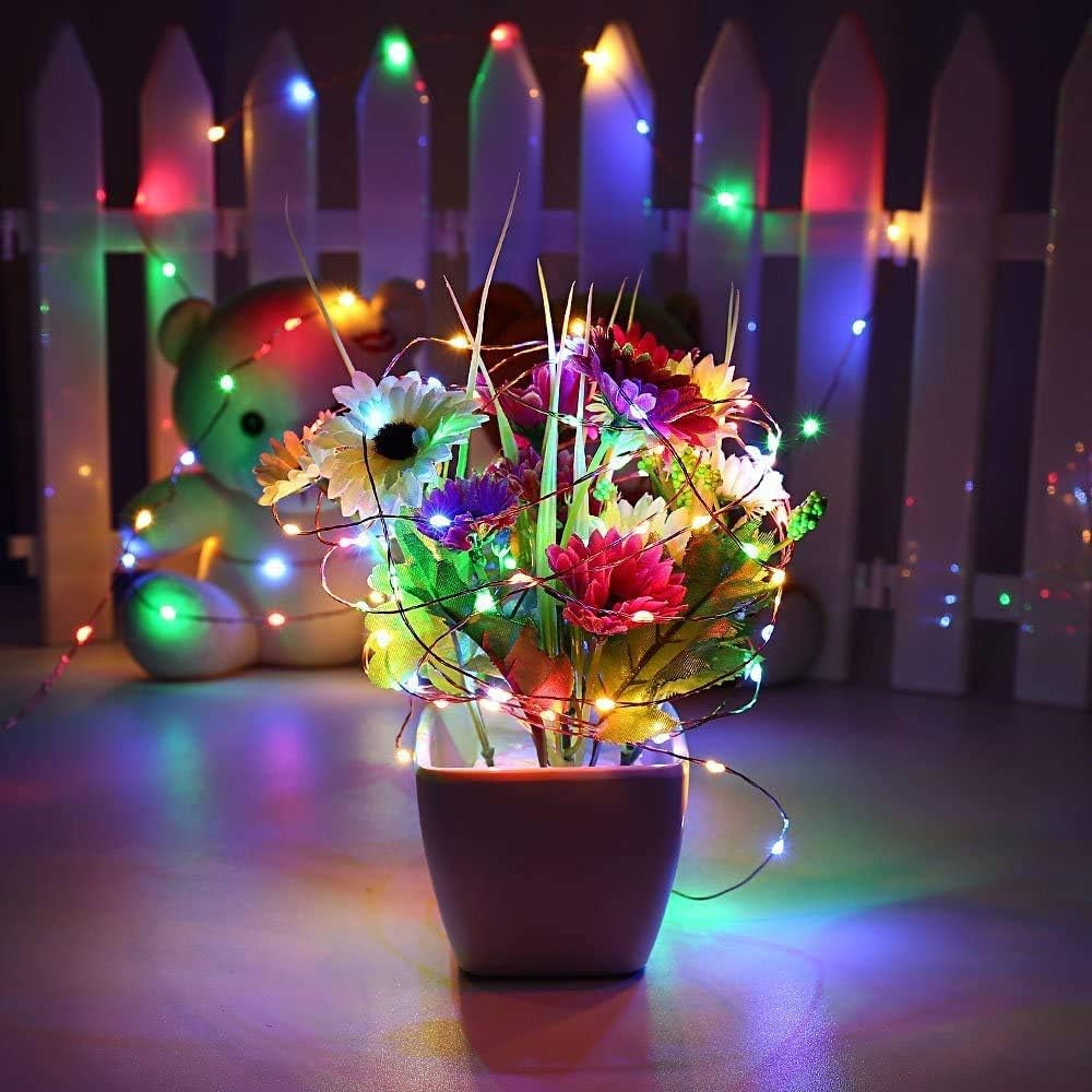 2 Pack Fairy Lights Battery Operated with Remote Multi Colour 10M