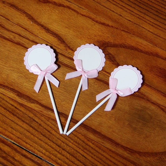 Birthday Cake Decoration Blank Writable Bowknot Flower