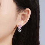 Atmosphere Retro Simple Sweet Tulip Flower Stud Earrings
