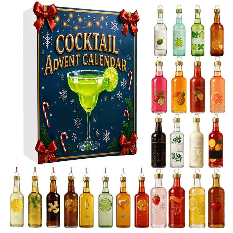 2026 Cocktail Advent Calendar, 24 Days Christmas Countdown Calendar with 24 Mini
