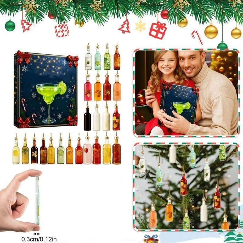 2026 Cocktail Advent Calendar, 24 Days Christmas Countdown Calendar with 24 Mini