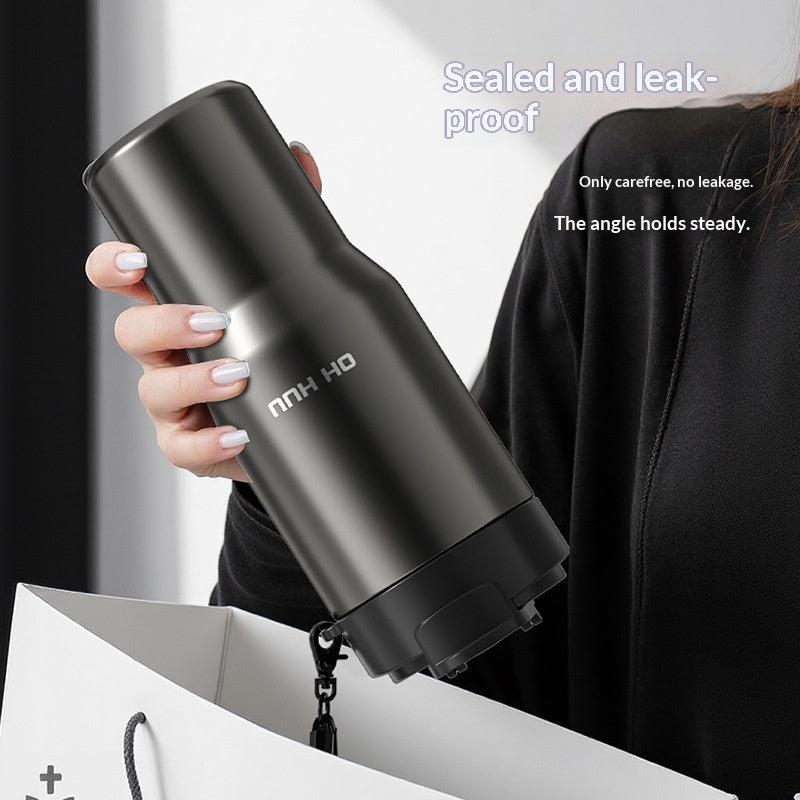Car-mounted Double-straw Thermos Mug For Men And Women